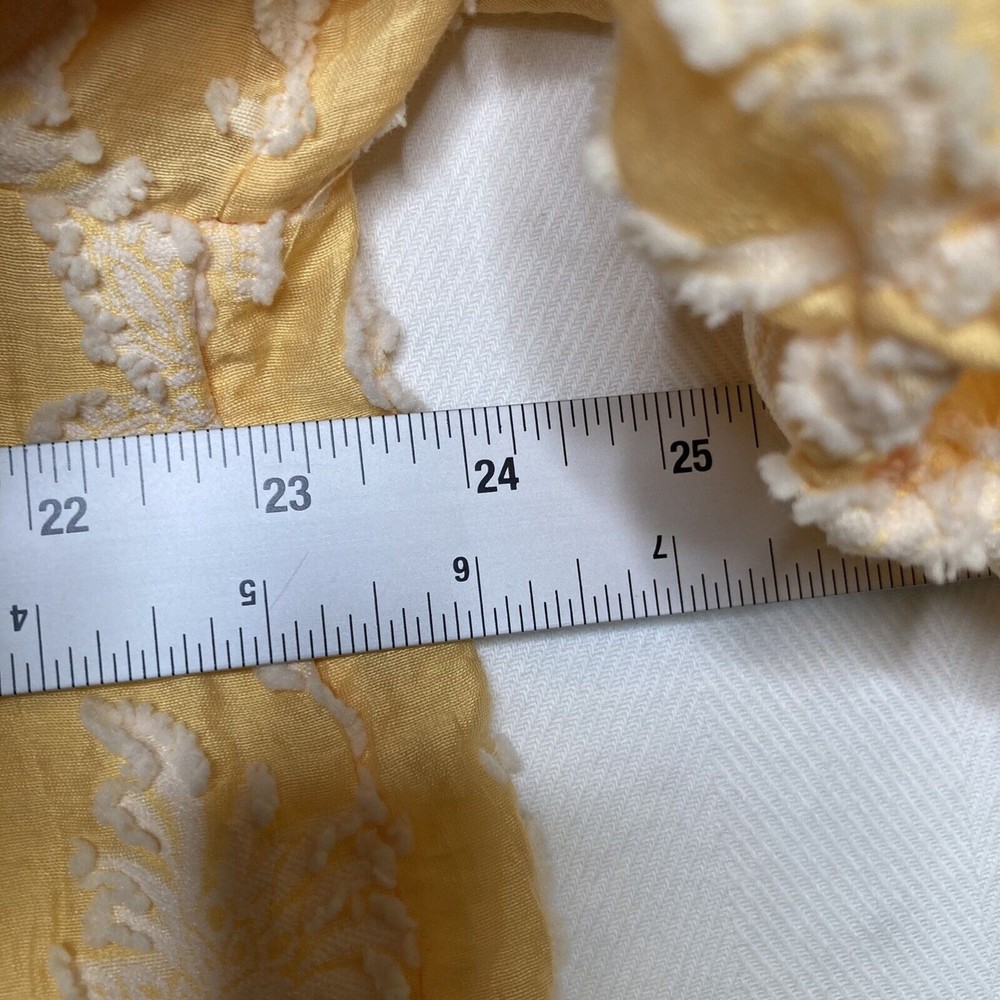 Anthropologie Yvonne Textured Yellow White Button Down Blouse Shirt Size XLP - Picture 6 of 12